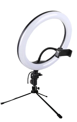 26cmring18cmtripod 10 дюймов, 25 см, USB зарядка, кольцевой светильник для селфи, вспышка, светодиодная камера, телефон, фотосъемка, улучшенная фотография для смартфона, студия VK - Цвет: 26cmring18cmtripod
