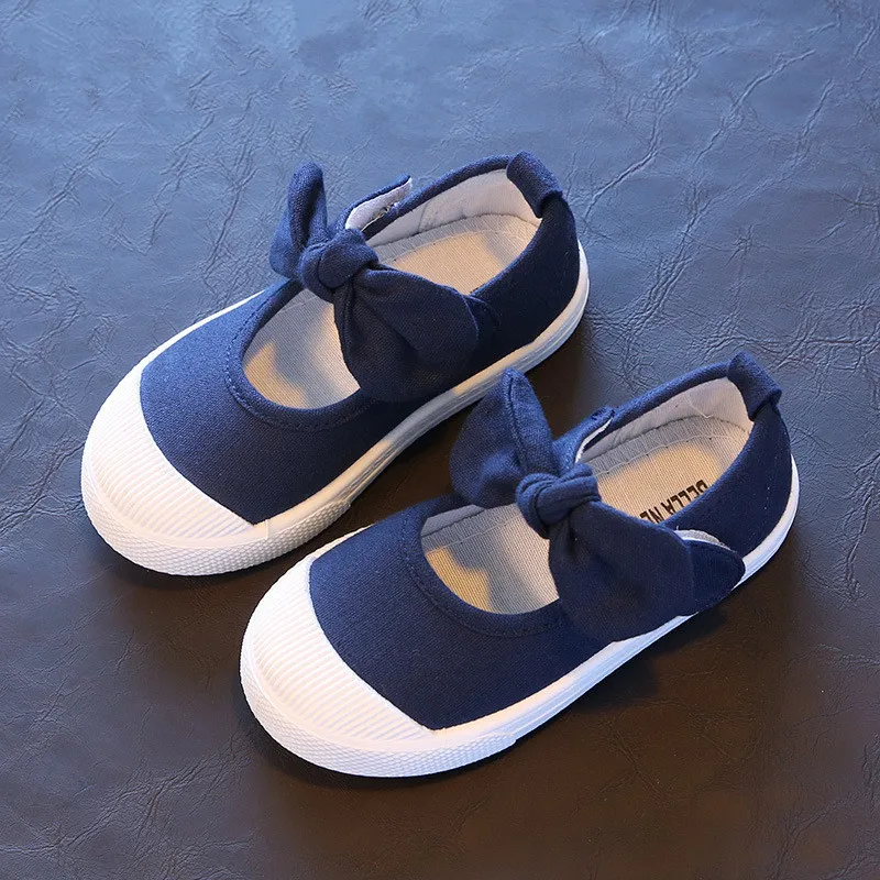 

New Children Shoes Girls Canvas Shoes Fashion Bowknot Comfortable Kids Casual Shoes Sneaker Toddler Girls Princess Shoes
