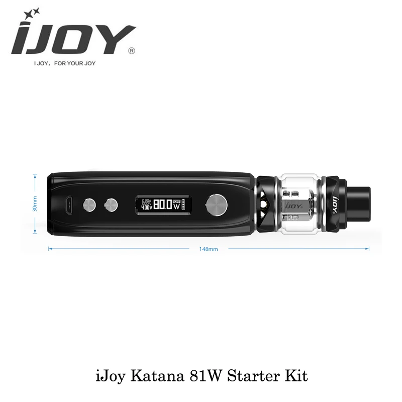 Электронные сигареты iJoy Катана 81 Вт Starter Kit 3000 мАч батарея бак subohm с KM1 сетки