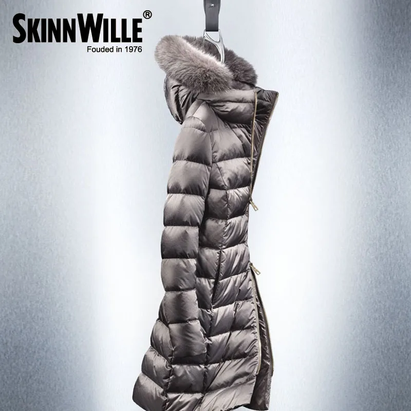 SKINNWILLE Новинка Теплый Женский Пуховик Средняя Длина Зимняя Одежда Утолщенние