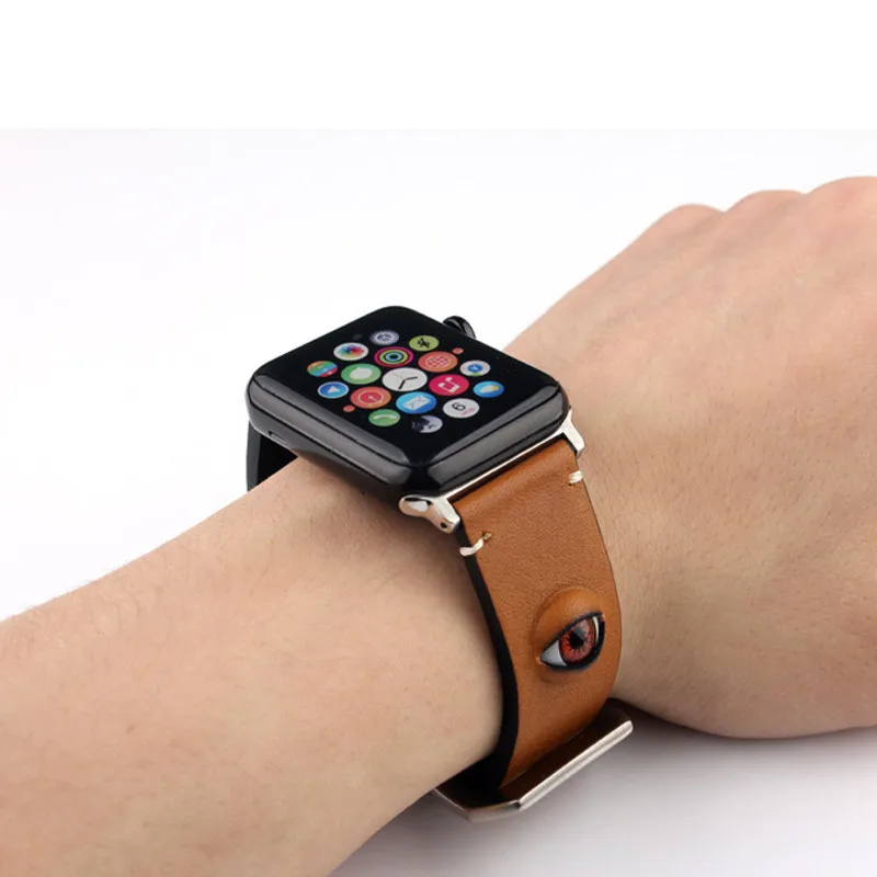 3D ремешок на глаза для Apple Watch Band 38 мм 42 мм ремень из коровьей кожи браслет для Apple Watch Band 44 мм 40 мм серии 4 3 2 1 полосы