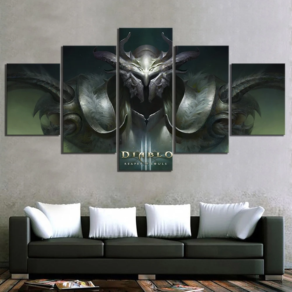 5 шт. DIABLO 3 игра художественный плакат на холсте Картины Wall Art для домашнего