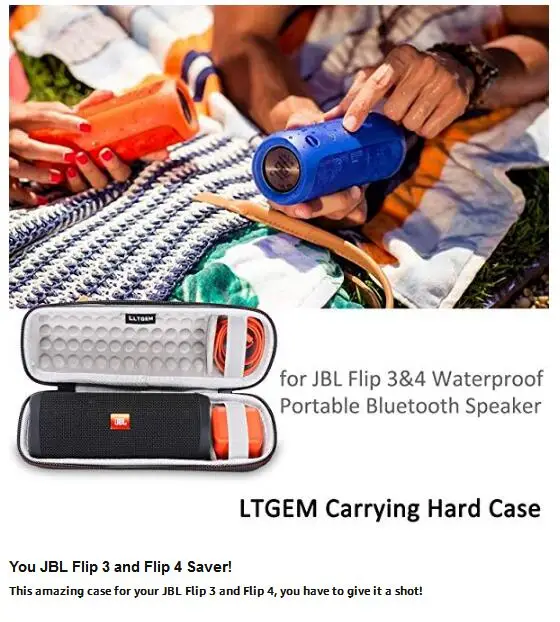 LTGEM чехол для JBL Flip 3/4 водонепроницаемы переносной динамик. Подходит для usb-кабеля и зарядного устройства