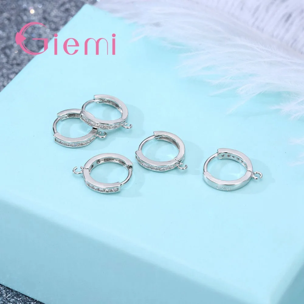 Женские серьги из серебра 925 пробы с фианитом|Серьги-кольца| |