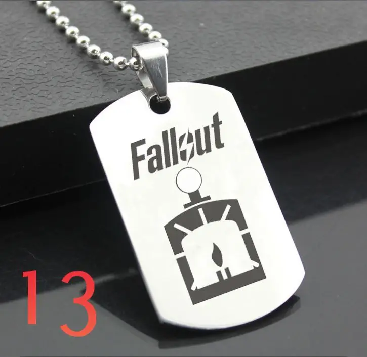 Лиловый Идеальный JL Fallout западный стиль армейская карточка персонализированные Diy буквы кулон сталь ожерелье персонализированные подарки FSYX01 - Цвет: Лиловый