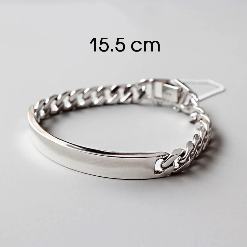 15.5 cm F.I.N.S браслеты из стерлингового серебра S925, хорошее ювелирное изделие, браслет на цепочке, настоящая женщина, 925 серебряный браслет, женские браслеты на руку - Окраска металла: 15.5 cm