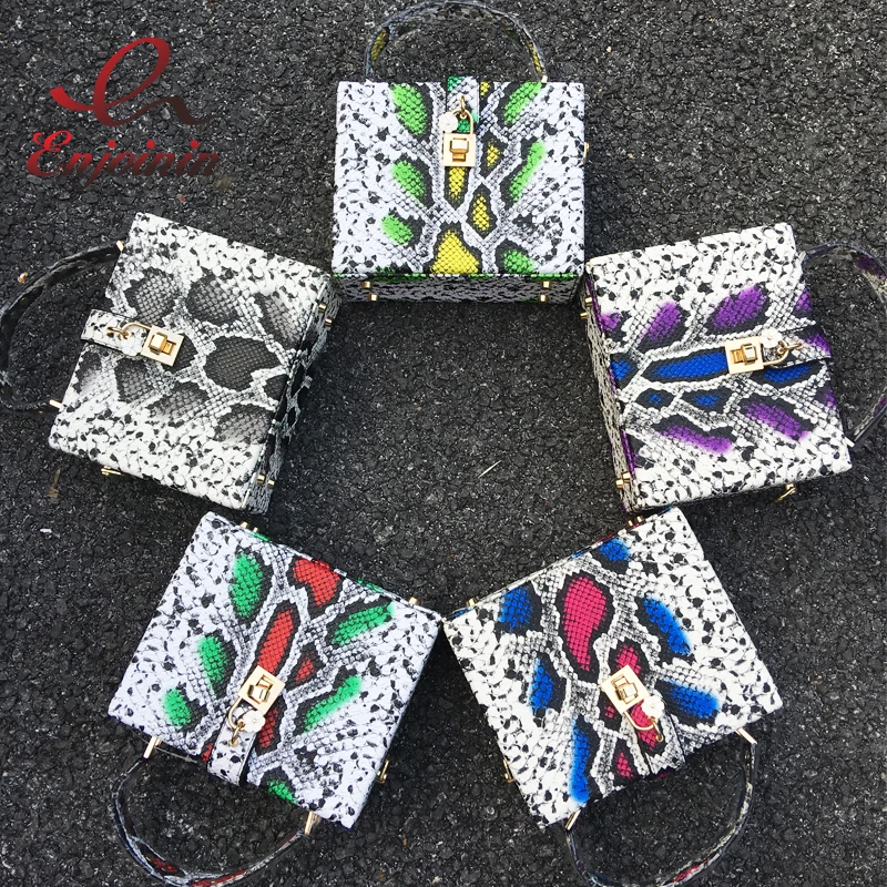 Модная женская повседневная сумка тоут с серпантином цветная Сумочка Дамская