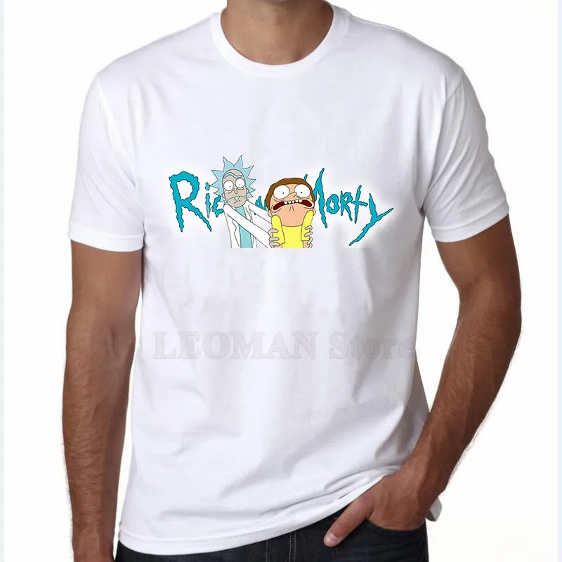 Leoman Новинка 2017 года поступления Смешные Повседневное футболки Рик Morty Футболка с