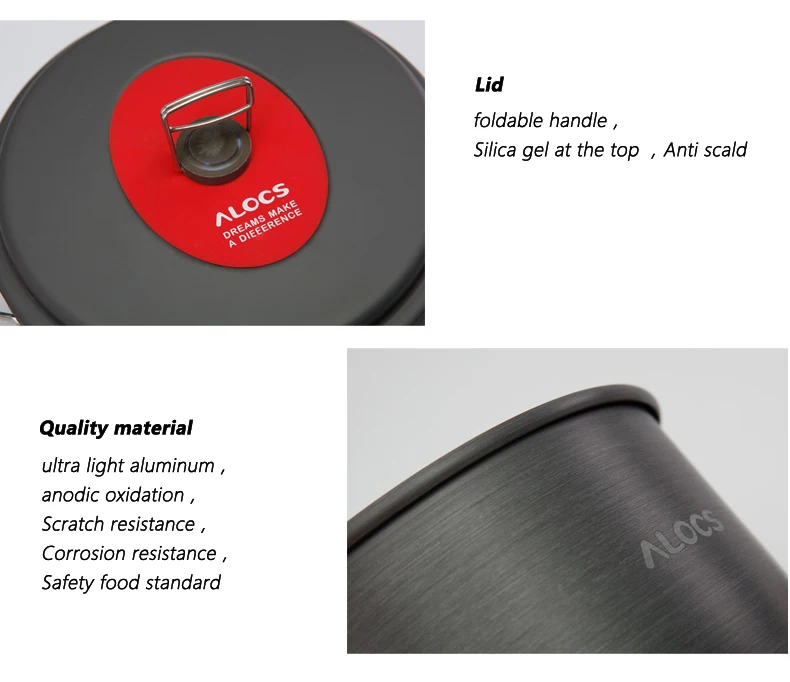 Новая алюминиевая посуда для кемпинга с антипригарным покрытием ультралегкий