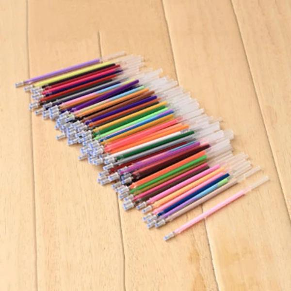 100 Pcs/pack New Colors Gel Ink Pen refills graffiti school office supplies Cartoon painting sketch color gel pen ink | Канцтовары для