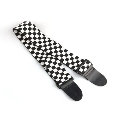 

Black White Checker Flag Strap For Electric Acoustic Guitar Musical Instrument