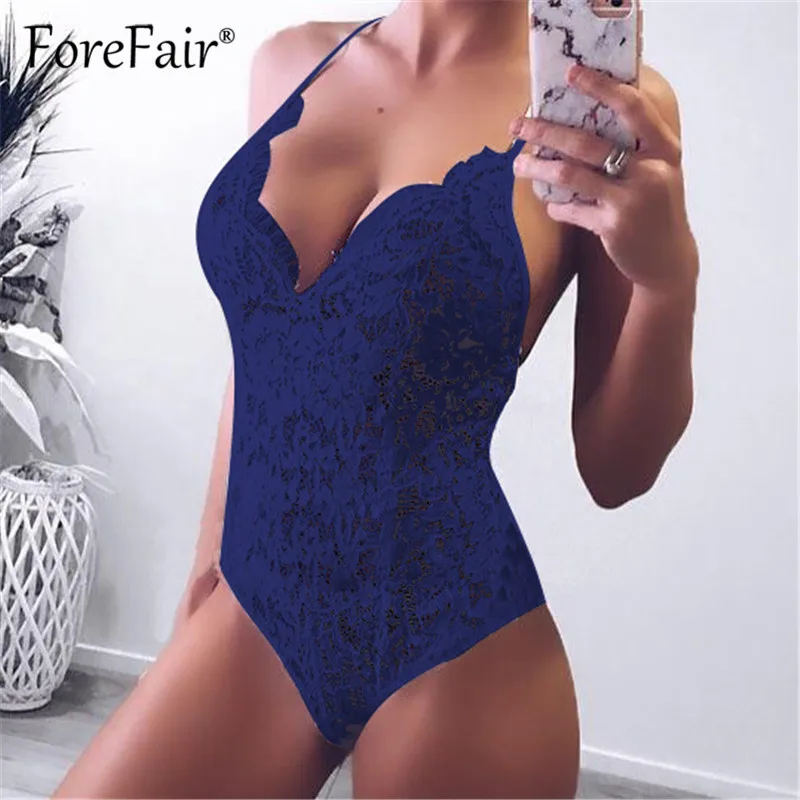 Forefair топики кружевные боди сексуальные с открытой спиной обтягивающие женские