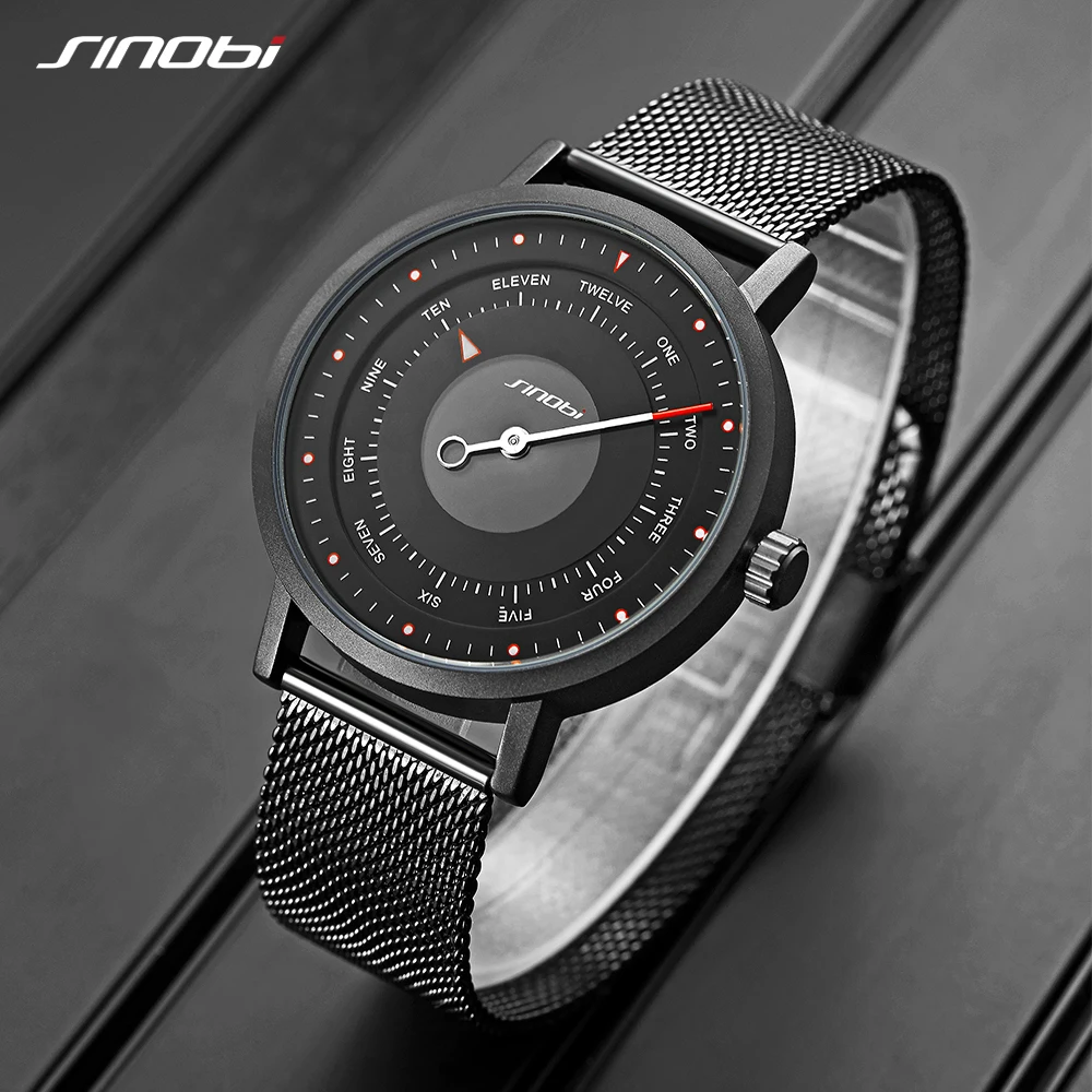 Sinobi Топ люксовый бренд мужские спортивные часы с кожаным ремешком Мужские