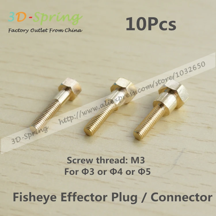 10 шт. 3D принтеры Fisheye эффекторных Plug/разъем резьбе M3 M4 для Диаметр 3 мм или 4 5 Длина