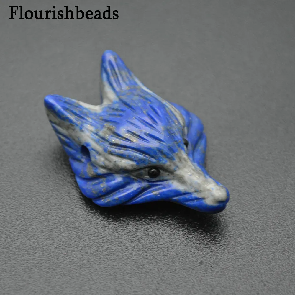 

МИЛЫЙ натуральный Лазурит резьба камень лиса Романтика аксессуары подарок