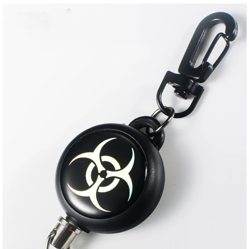 

QOONG Men Women High Resilience Telescopic Wire Rope Key Chain Ring Anti-theft Keychain Men Strap Keyholder Easy To Buckle H17