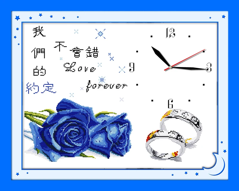 

Promise in this life(1)(blue) cross stitch kit 14ct 11ct count print canvas wall stitching embroidery DIY handmade needlework