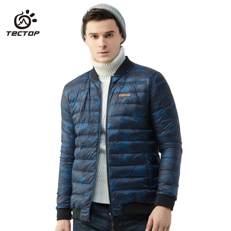 Мужские и женские ультратонкие уличные пуховики Tectop белый пуховик на утином пуху