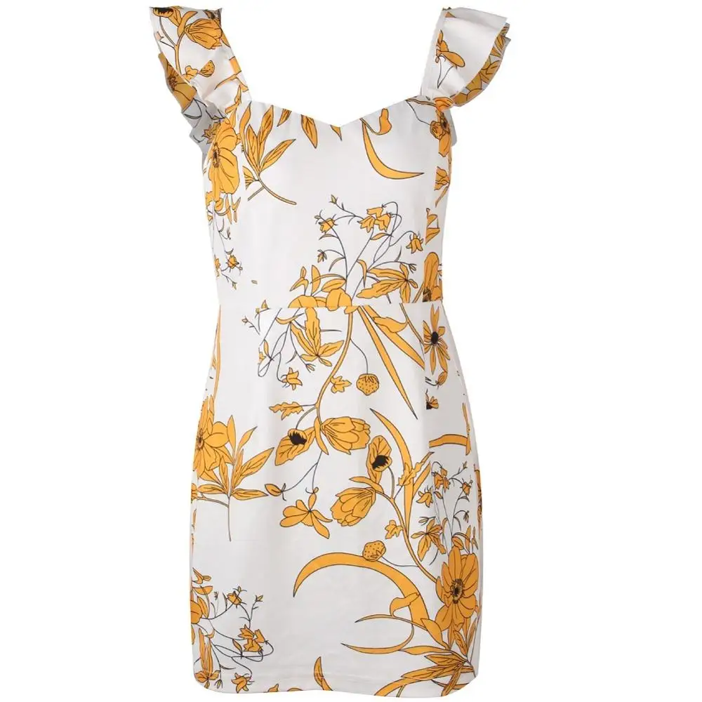 Женское винтажное мини платье с цветочным принтом идеально подходит для