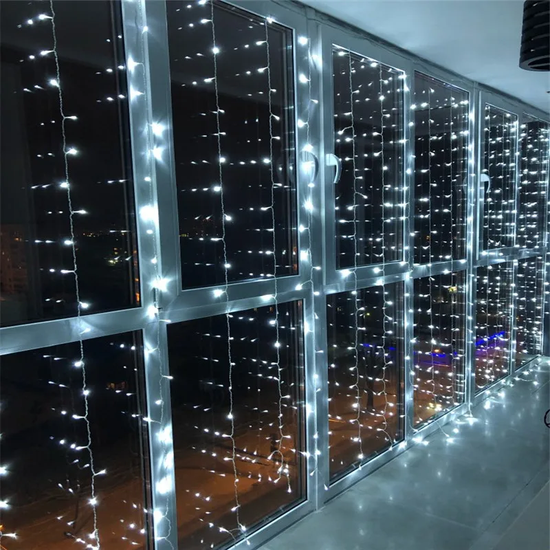 6*3 м Контроль памяти занавес, волшебные огни Рождественские огни 600LED гирлянда вечерние садовые уличные свадебные Декор