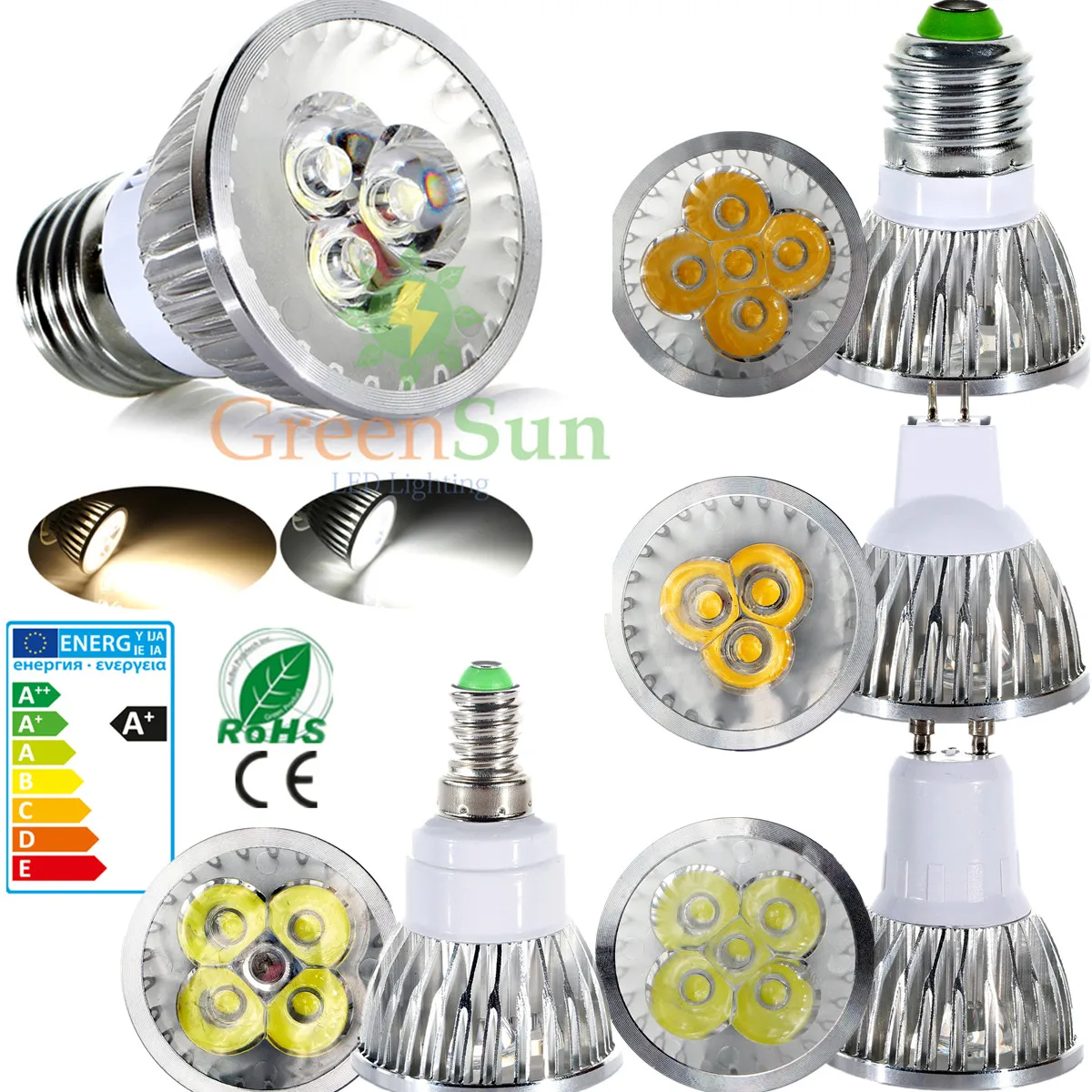 MR16 GU10 E27 E14 3W 4 Вт 5 Вт Светодиодный прожектор Точечный светильник LED лампа Теплый/Холодный белый