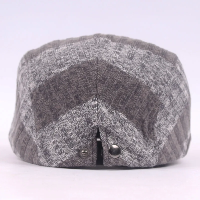 Men Fashion Knitted Crochet Stripe Hat Beret Peaked Driver Cabbie Newsboy Cap CSHAT0142 |