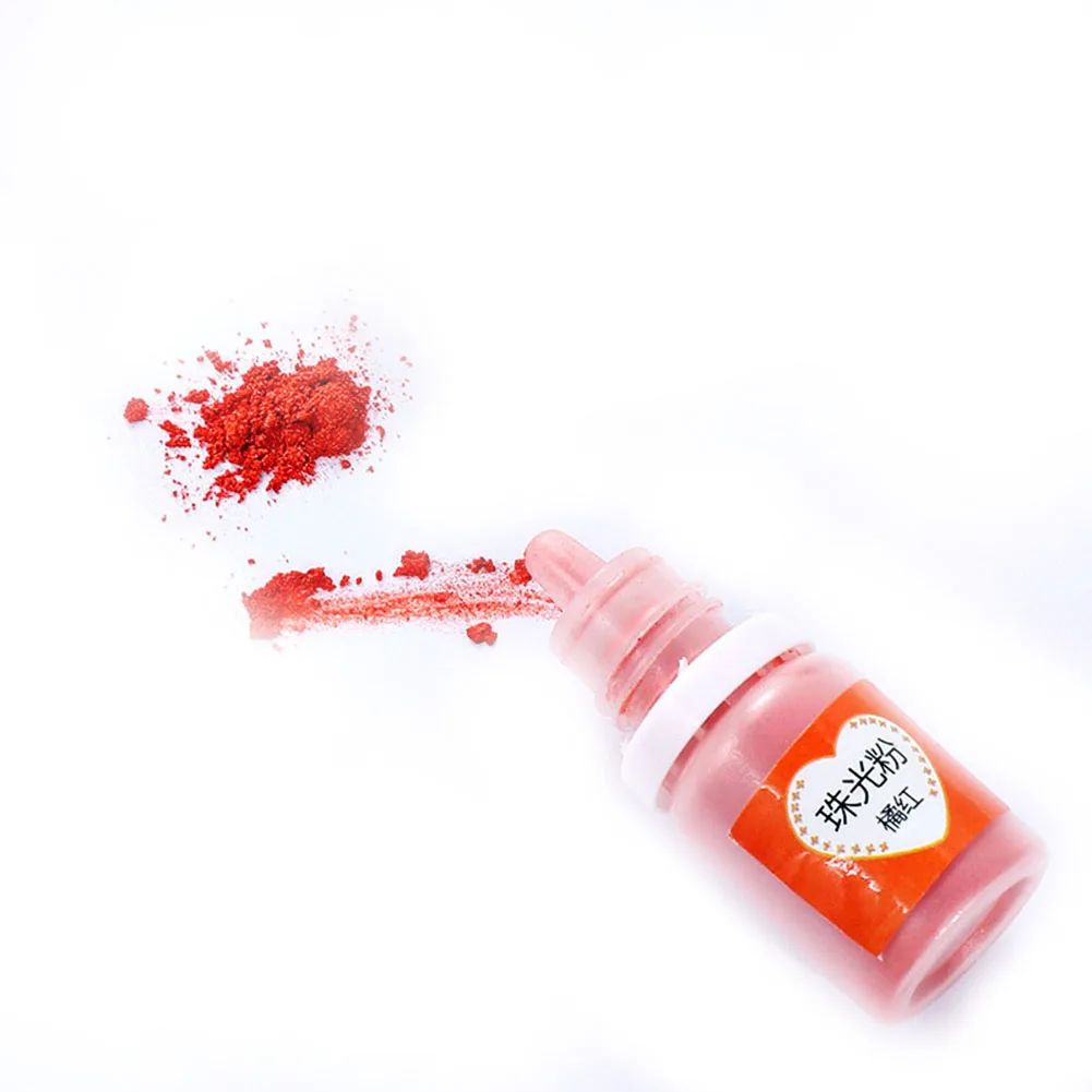 Orange red 5 мл перламутровый пигментный порошок MICA Радуга УФ эпоксидная смола для DIY изготовления ювелирных изделий 24 цвета рукоделие LXH - Цвет: Orange red