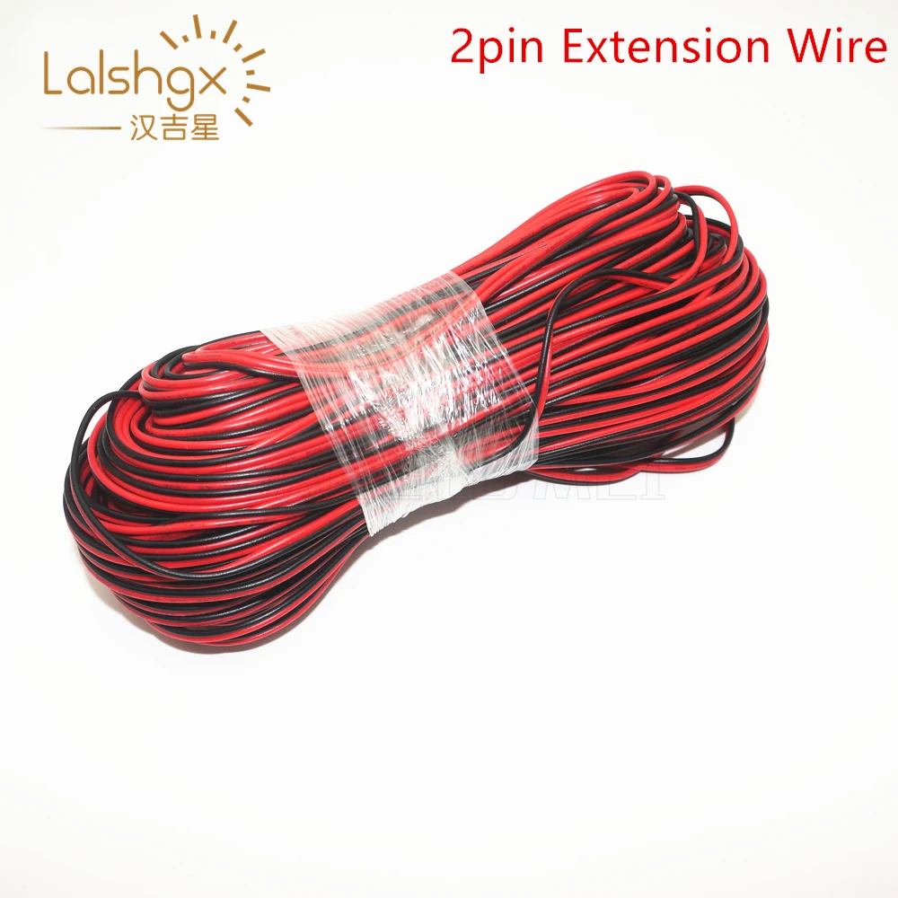 5 м/10 м/20 м/лот 22awg 2pin 5050 3528 RGB светодиодные ленты провода расширение красный черный кабель соединительный кабель Электрический провод CB-22AWG-RB