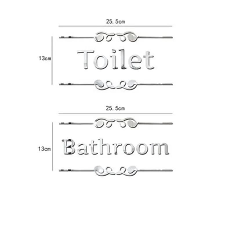 3D зеркальный настенный стикер Забавный Туалет дверь туалета вход знак мужчины женщины ванная комната