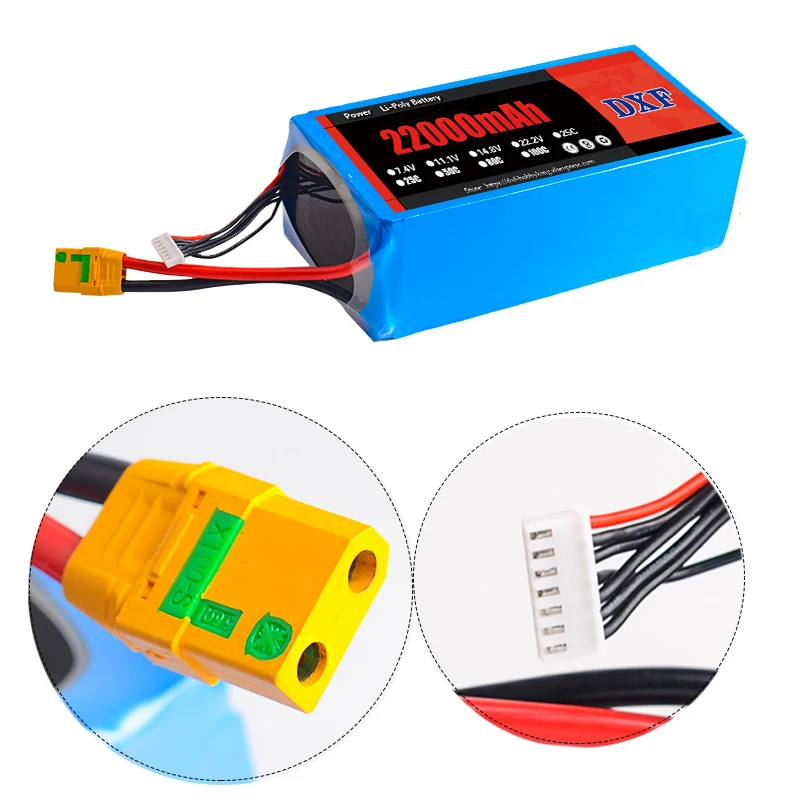 2017 DXF хорошее качество Lipo батарея 22000 мАч 22 2 в 25C Макс 60c для дрона FPV вертолета RC
