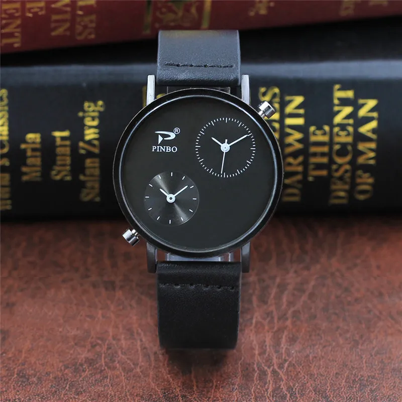 Мужские модные часы с цветным ремешком цифровым циферблатом и кожаным