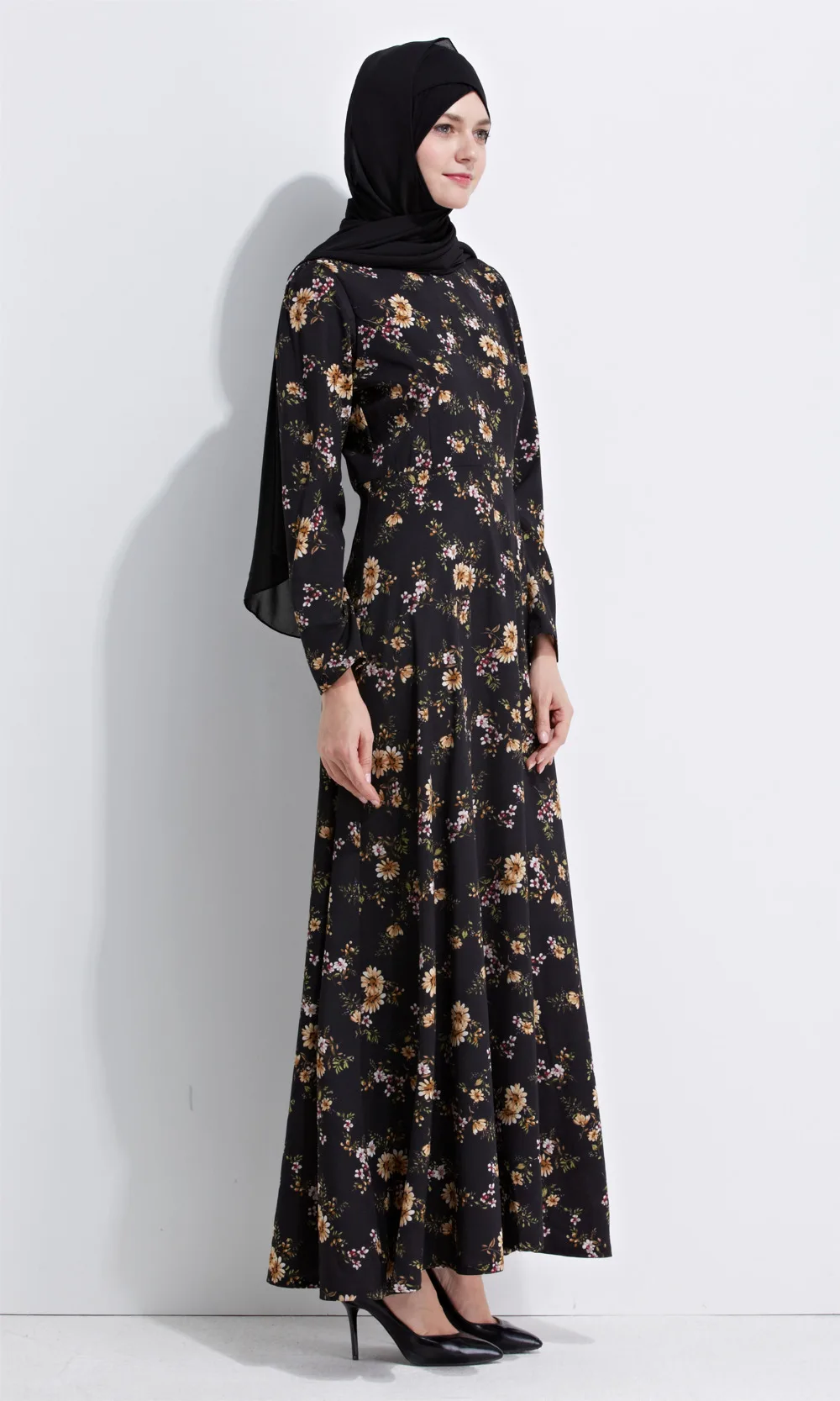 Новая мода abaya мусульманское длинное платье для девочки женская мусульманская печать одежда для хиджаба Турецкая одежда Турция Musulmane свободные платья