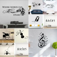 decorative musical instruments and notes headset wall sticker for home decoration home decor for kids room bedroom wall decor
