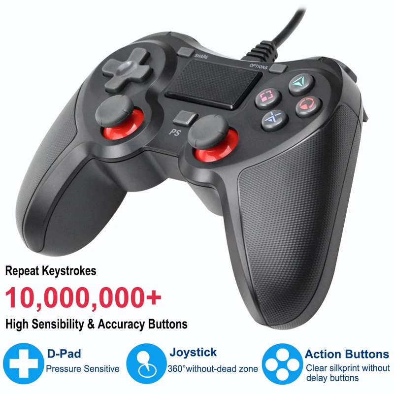USB проводной игровой контроллер Джойстик для PS4/PS3 Вибрация Gmapad Геймпад PlayStation4/PC