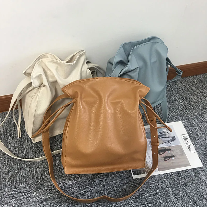 Минималистичная большая женская сумка мешок дизайнерские сумки мессенджеры