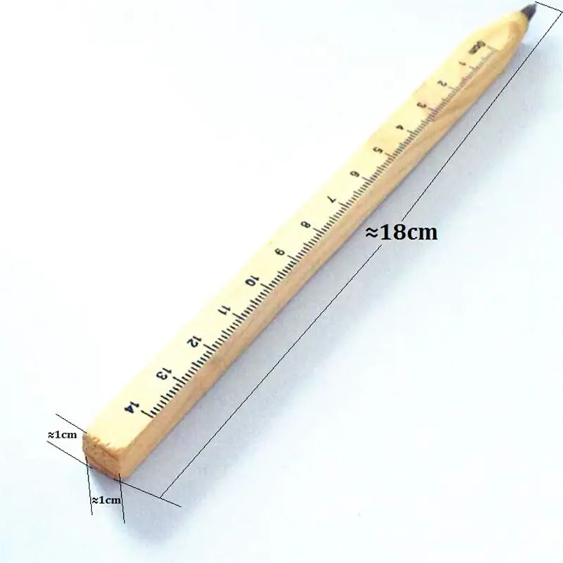 

3pcs/lot Handmade wooden Ruler shape ballpoint pens Manual DIY Multifunction Environmental ball pen