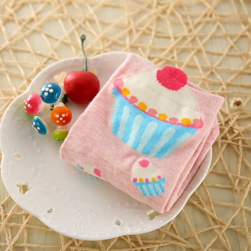

5 Pairs/lot New Women's Cotton Socks Cute Stereoscopic Cake Pattern Socks Sweet Maiden Style Short Socks