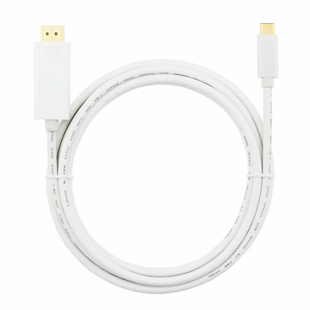 4K @ 60Hz USB C к HDMI кабелю 1m/2m/3m плетеный позолоченный алюминиевый Type (совместимый с