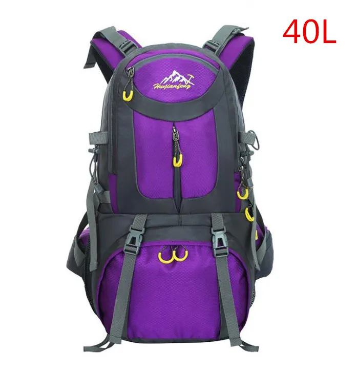 Purple 40L Мужской открытый 40L/50L большой нейлоновый водонепроницаемый рюкзак для альпинизма походный военный Molle Camo Мягкий ремень сумка на плечо - Цвет: Purple 40L