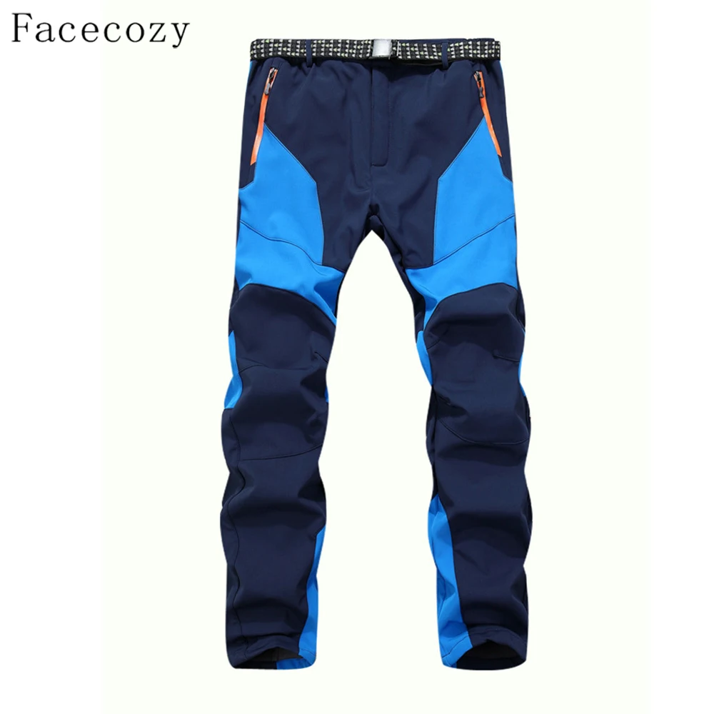 Facecozy мужские зимние ветрозащитные походные и походные брюки мужские водонепроницаемые уличные Треккинговые Брюки спортивные Лоскутные софтшелл брюки