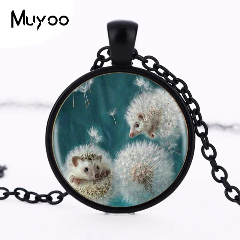 Винтажное длинное ожерелье ручной работы с кулоном Одуванчик и ежик HZ1|necklace
