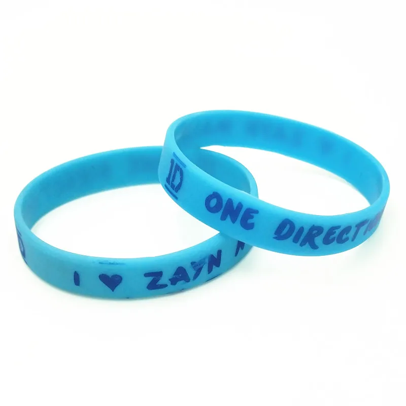 100 шт. Светящиеся в темноте силиконовые браслеты одном направлении I Love 1D