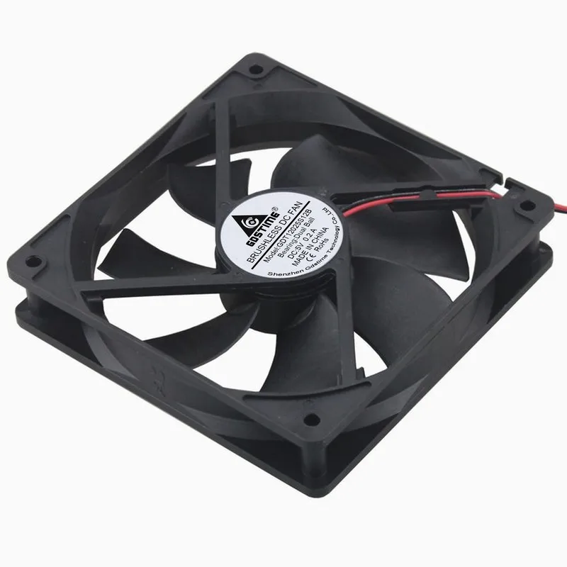 5 Pcs Gdstime 12cm 0.2A DC 5V 2Pin 1500RPM Dual Ball 120mm*120mm*25mm Computer Cooler Motor Cooling Fan 120mm x 25mm 12025B