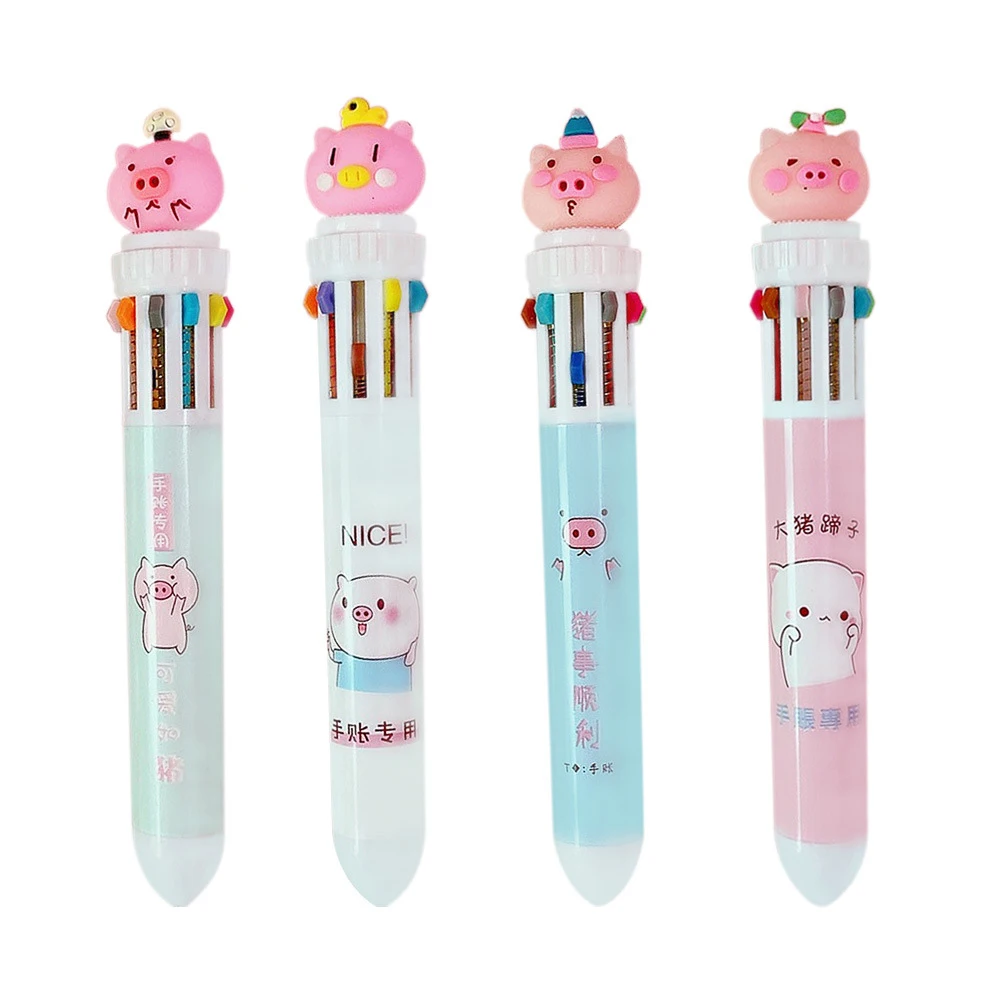 1 шт. Корейская Милая Канцелярия ручка мультфильм 10 цветов Шариковая Kawaii школьные
