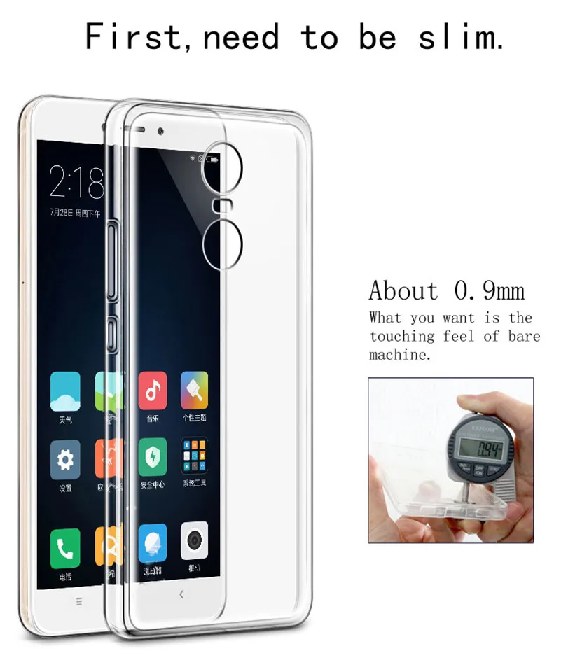 Прозрачный чехол из ТПУ для Xiaomi Redmi Note 4 4X Note4 Мягкая силиконовая задняя крышка