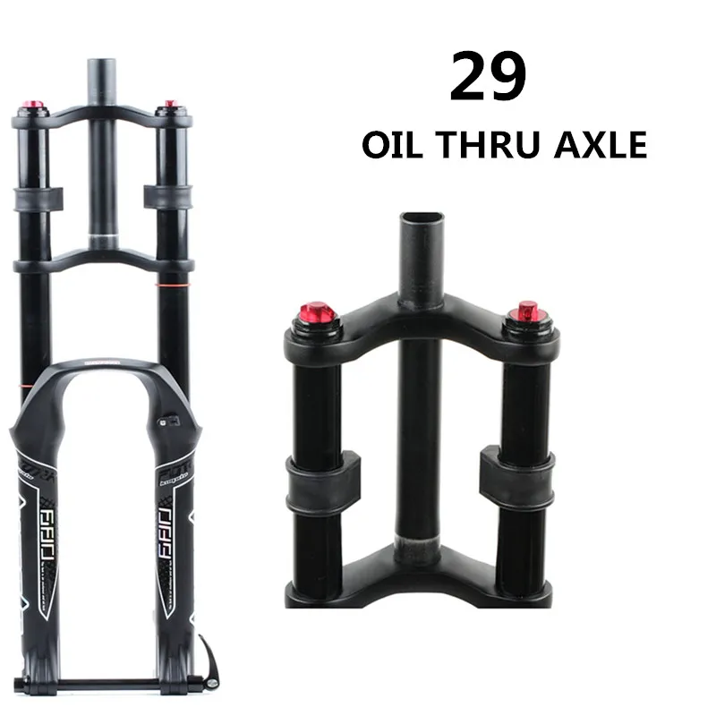 29 OIL AXLE HIMALO Велосипедная вилка 26/27. 5/29er MTB подвесная пневматическая вилка из магниевого сплава с двойным плечевым воздушным масляным замком прямая вилка для спуска - Цвет: 29 OIL AXLE