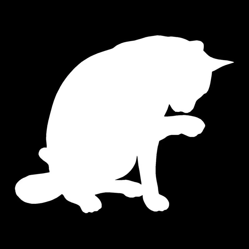 

18.8*15.2CM Animal Cat Love Clean Car Sticker Fashion Styling Accessories Decorative Decals Black/Silver C6-0770