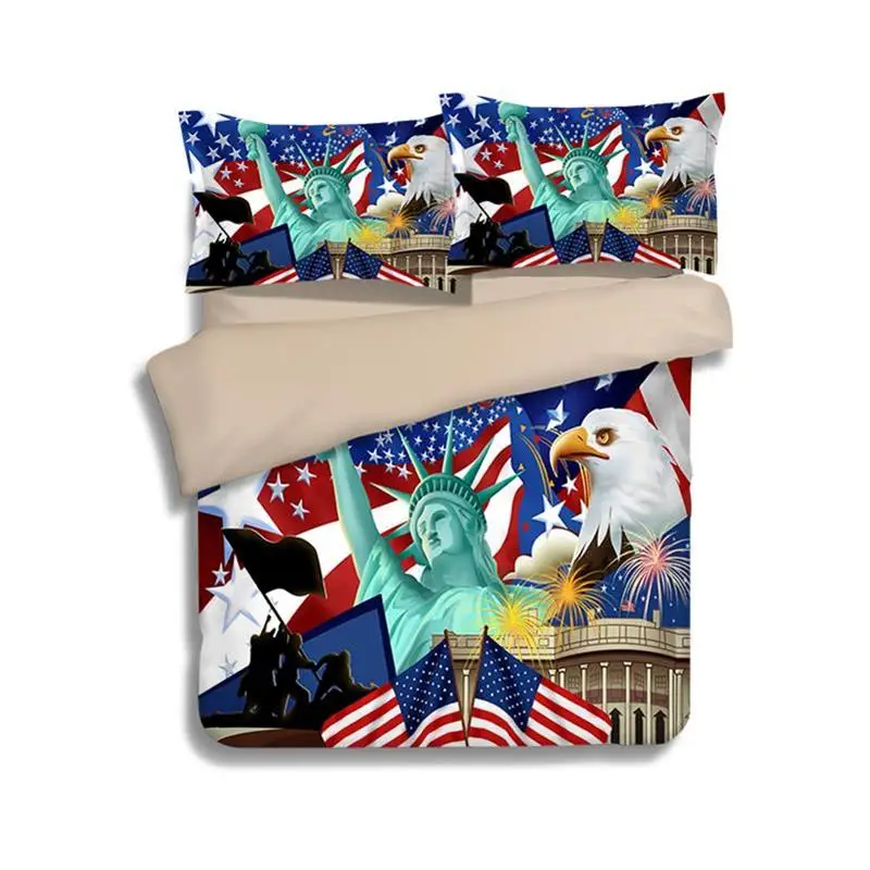 3d Роскошная Статуя Свободы/Американский флаг с орлом постельные принадлежности