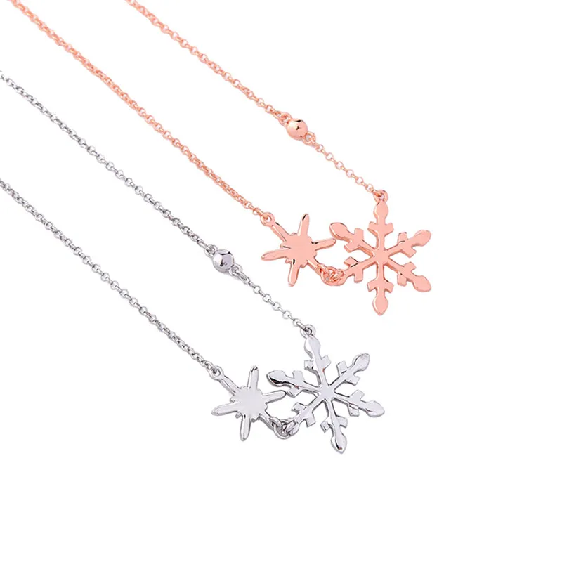 wing yuk tak Top Fashion Luxury Crystal Rose Color Snowflake Chokers Necklace For Women Jewelry Factory Wholesale | Украшения и