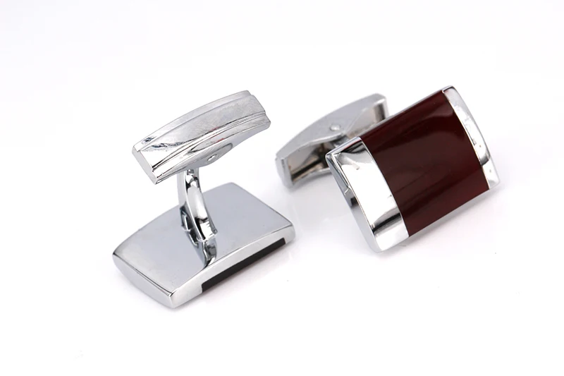 Роскошные красные Квадратные запонки для рубашек мужские брендовые